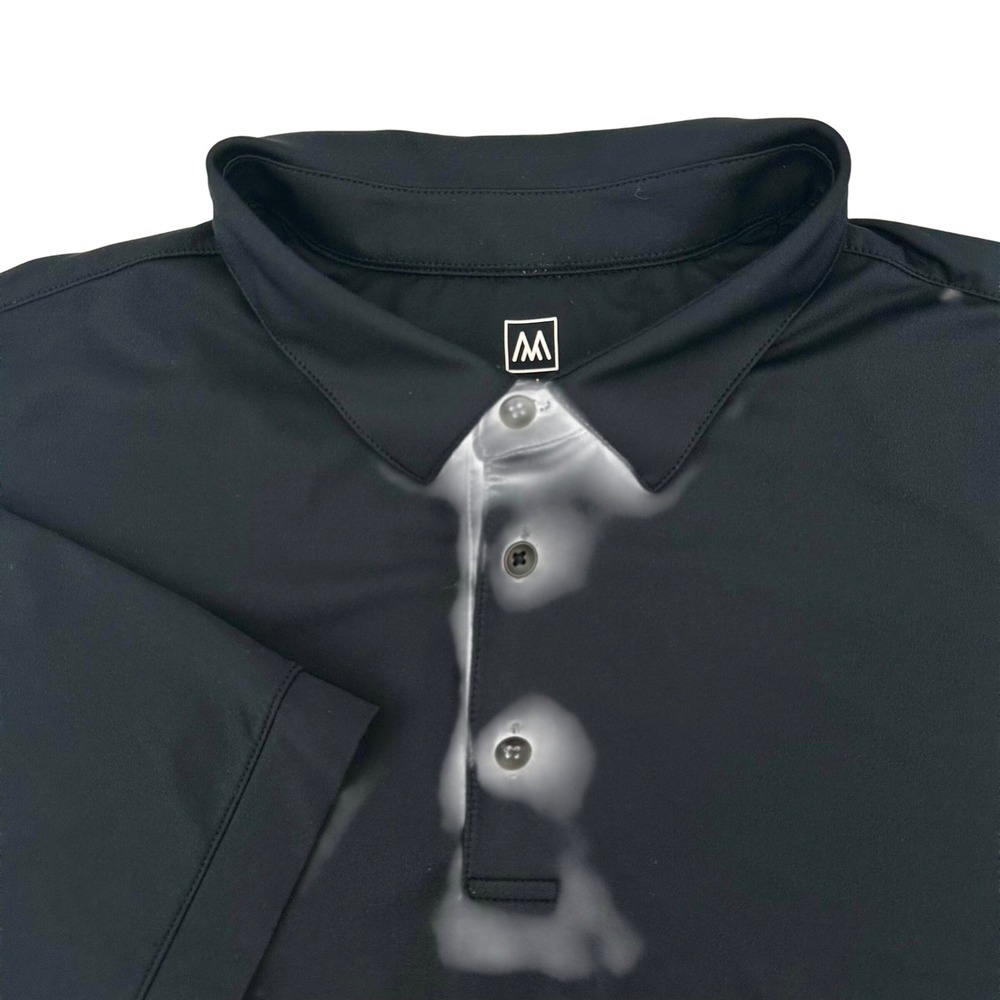 Mizzen+Main Mens Classic Fit Performance Polo Shirt Black Large Short Sleeve